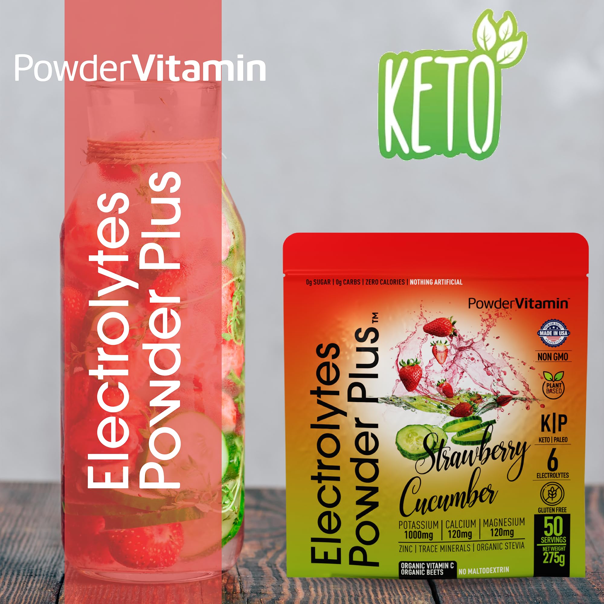 PowderVitamin Electrolytes Plus - sans sucre et sans maltodextrine.