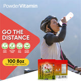 PowderVitamin Electrolytes Plus - verre d'eau fraise-concombre, boisson rafraîchissante et sans calories.