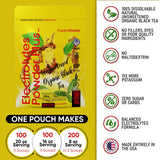 PowderVitamin Electrolytes Plus, verre d'eau glacée montrant une boisson électrolytique rafraîchissante.