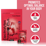PowderVitamin Electrolytes, potassium 1000 mg pour l énergie quotidienne en framboise.