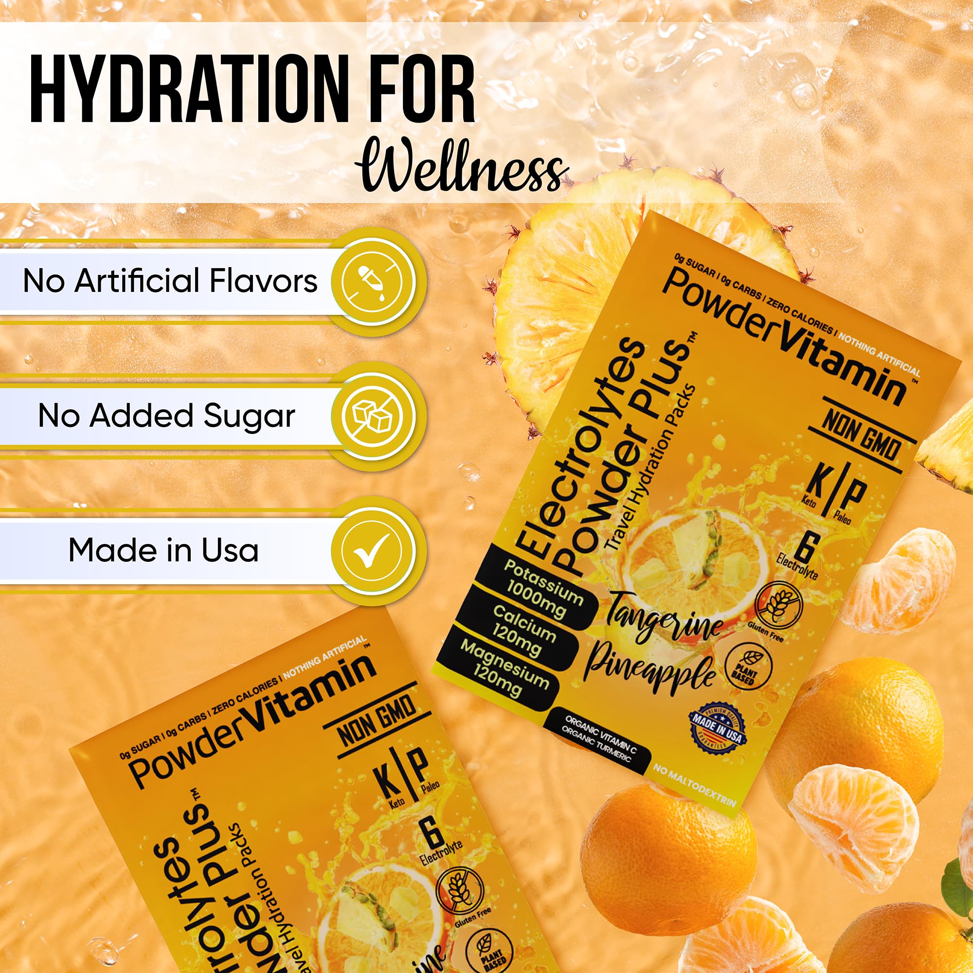 PowderVitamin Électrolytes – teneur élevée en potassium et minéraux pour l'effort.