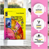 PowderVitamin Electrolytes emballage compact et pratique pour voyager et s'entraîner.