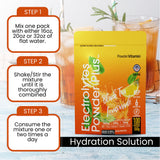 PowderVitamin Electrolytes Plus, thé noir citronné pour réhydratation après l'effort.