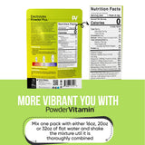 PowderVitamin Électrolytes Poudre Plus - mélange dans l'eau sans sucre ni calories.