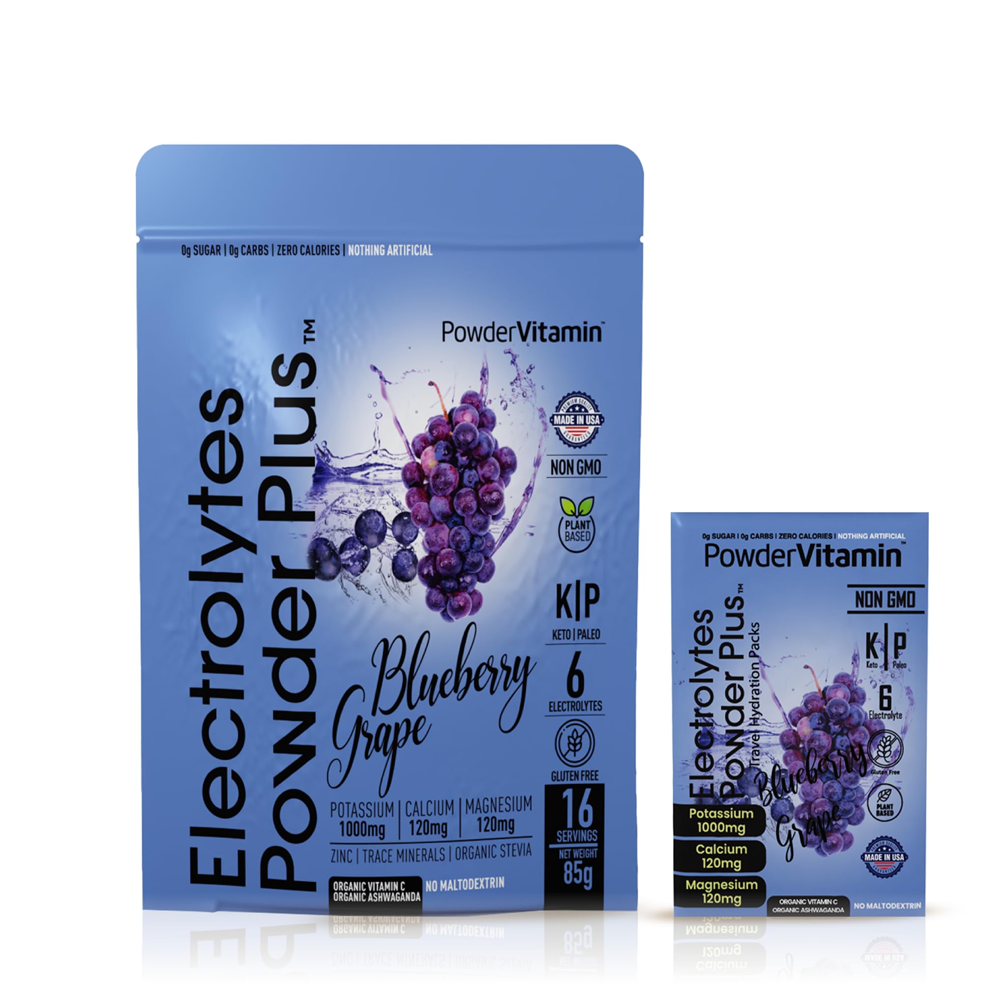 PowderVitamin Electrolytes Poudre Plus – fabriqué aux États‑Unis