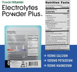 PowderVitamin Electrolytes, mélange sans sucre, facile à mélanger dans l'eau.