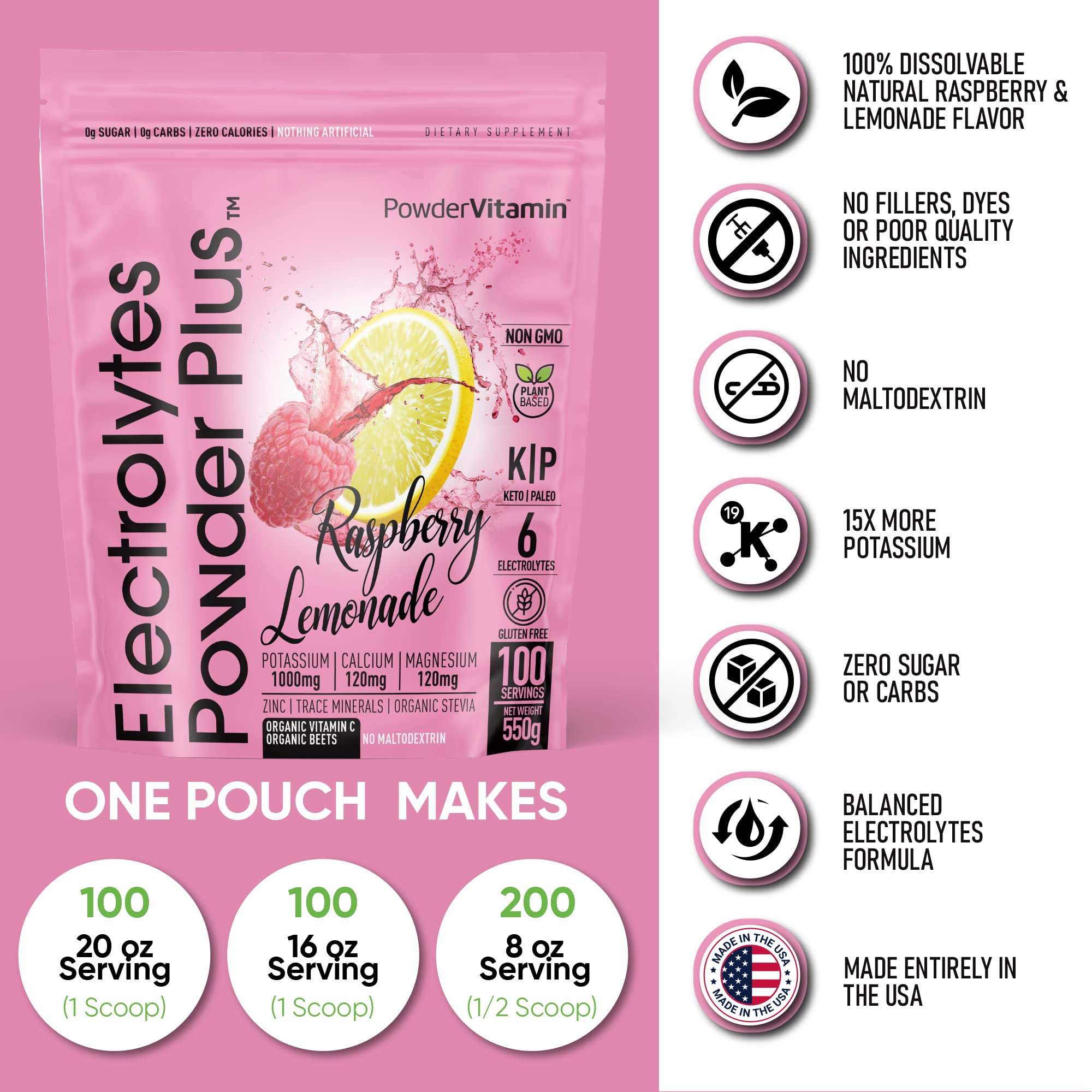 Sans calories ni sucre, compatible Keto et mode de vie sain.