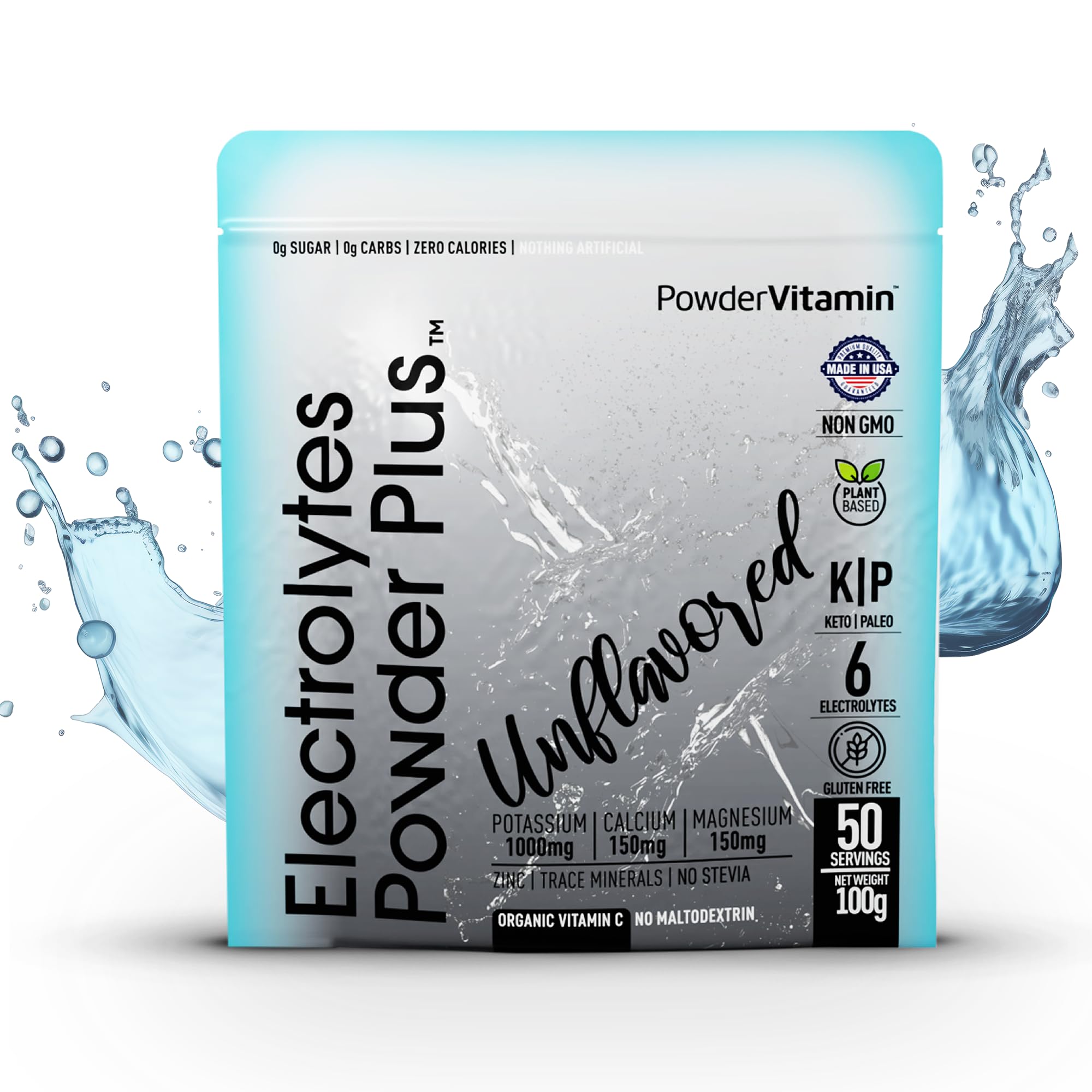 PowderVitamin Electrolytes, sel rose de l'Himalaya pour une touche minérale naturelle.