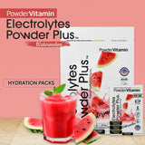 PowderVitamin Electrolytes Powder Plus verse dans l'eau pour une boisson rafraîchissante