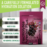 PowderVitamin Électrolytes Raisin – sachet pratique à transporter lors de déplacements.