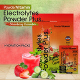 PowderVitamin Électrolytes sachet dissolution rapide dans l'eau.