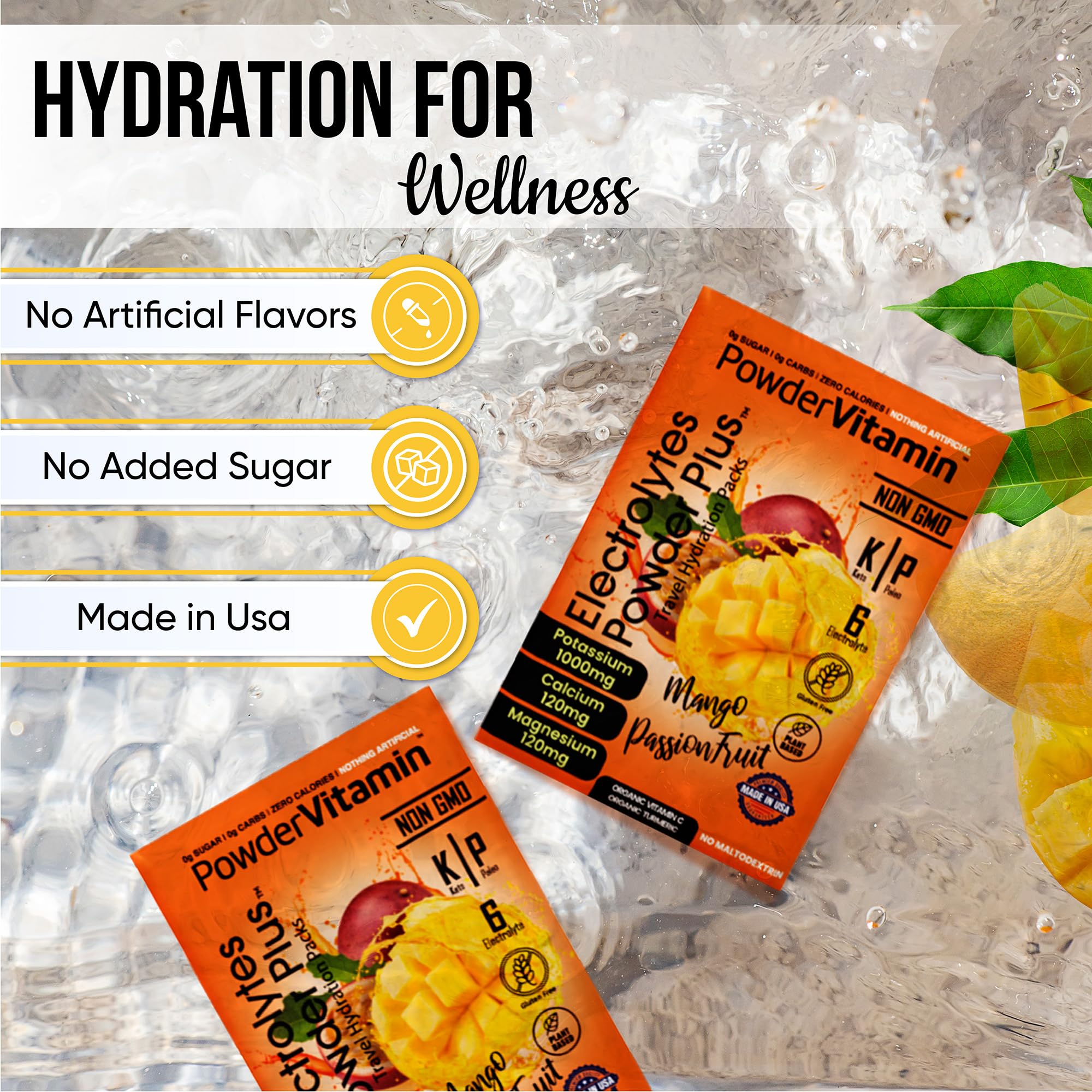 PowderVitamin Électrolytes – option sans sucre pour hydratation légère