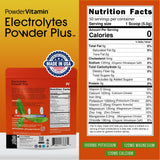 PowderVitamin Électrolytes Poudre Plus — Ingrédients naturels et sans maltodextrine