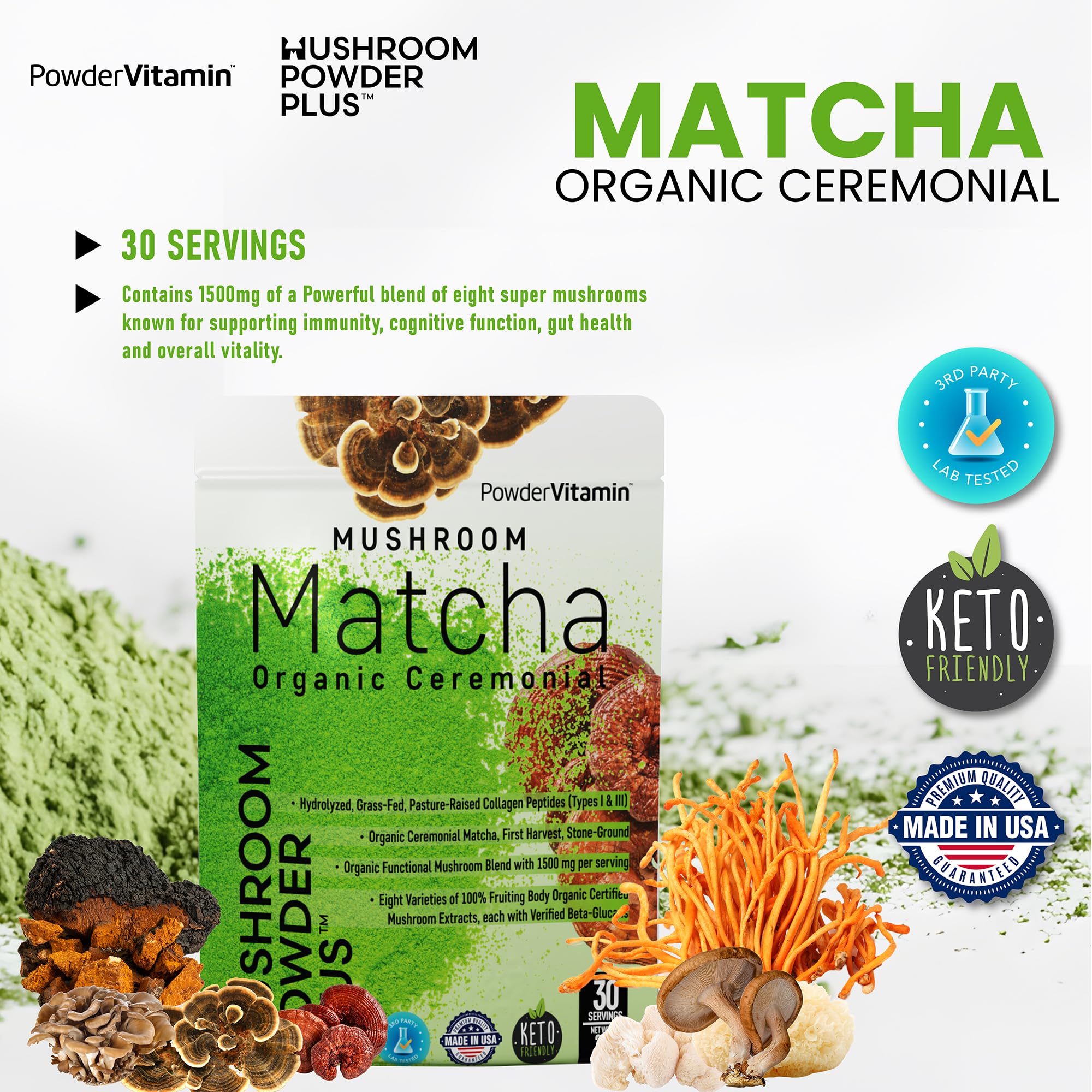 Reishi PowderVitamin: relaxation et équilibre en soirée.