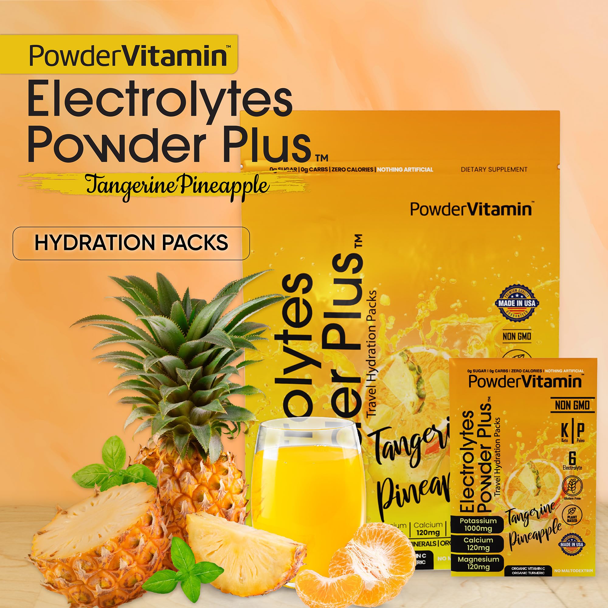 PowderVitamin Electrolytes sans sucre : boisson hydratante sans calories.