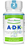 Power By Naturals ADK – bouteille de pilules, soutien potentiel des os et du système immunitaire.