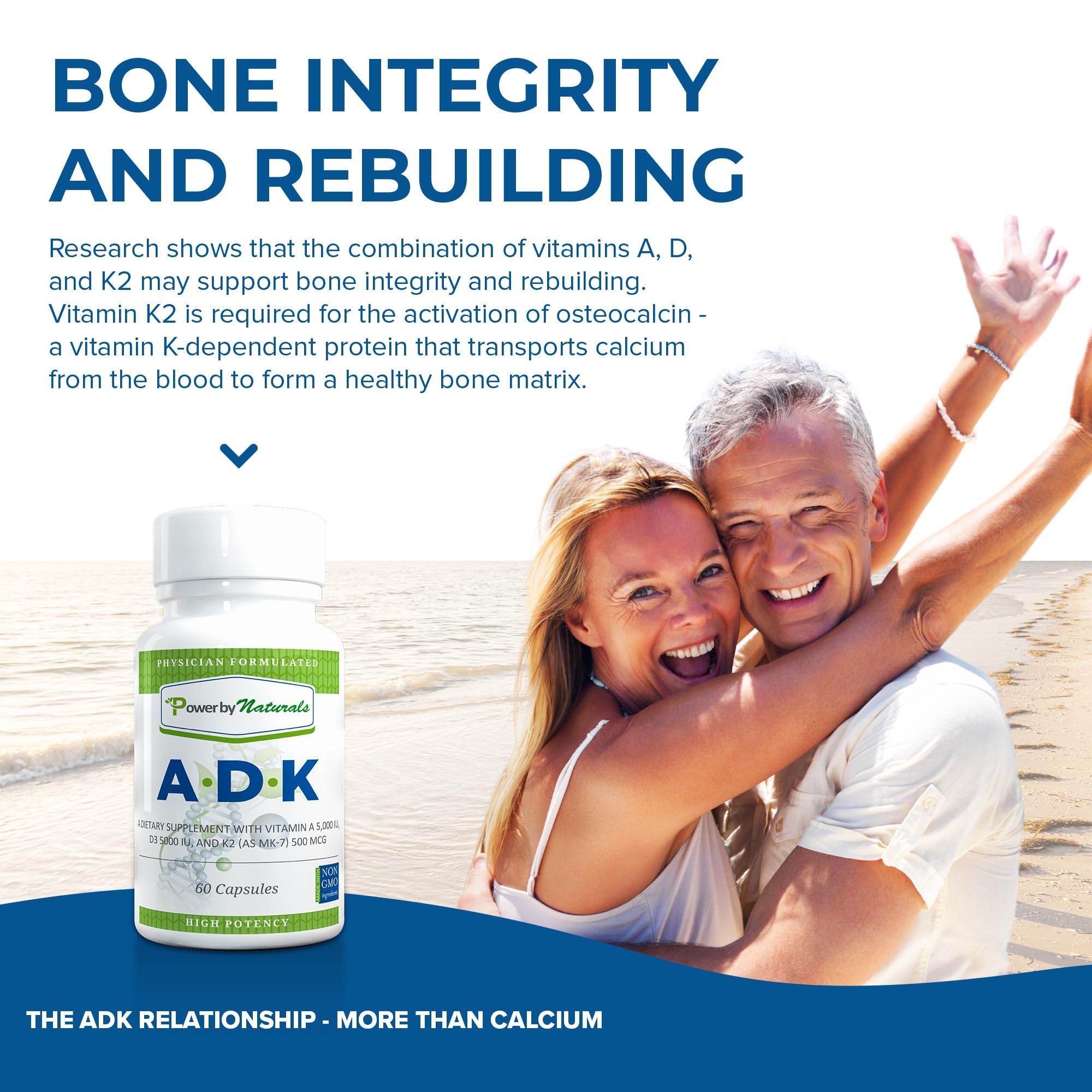 Power By Naturals ADK – dose quotidienne recommandée en capsule.