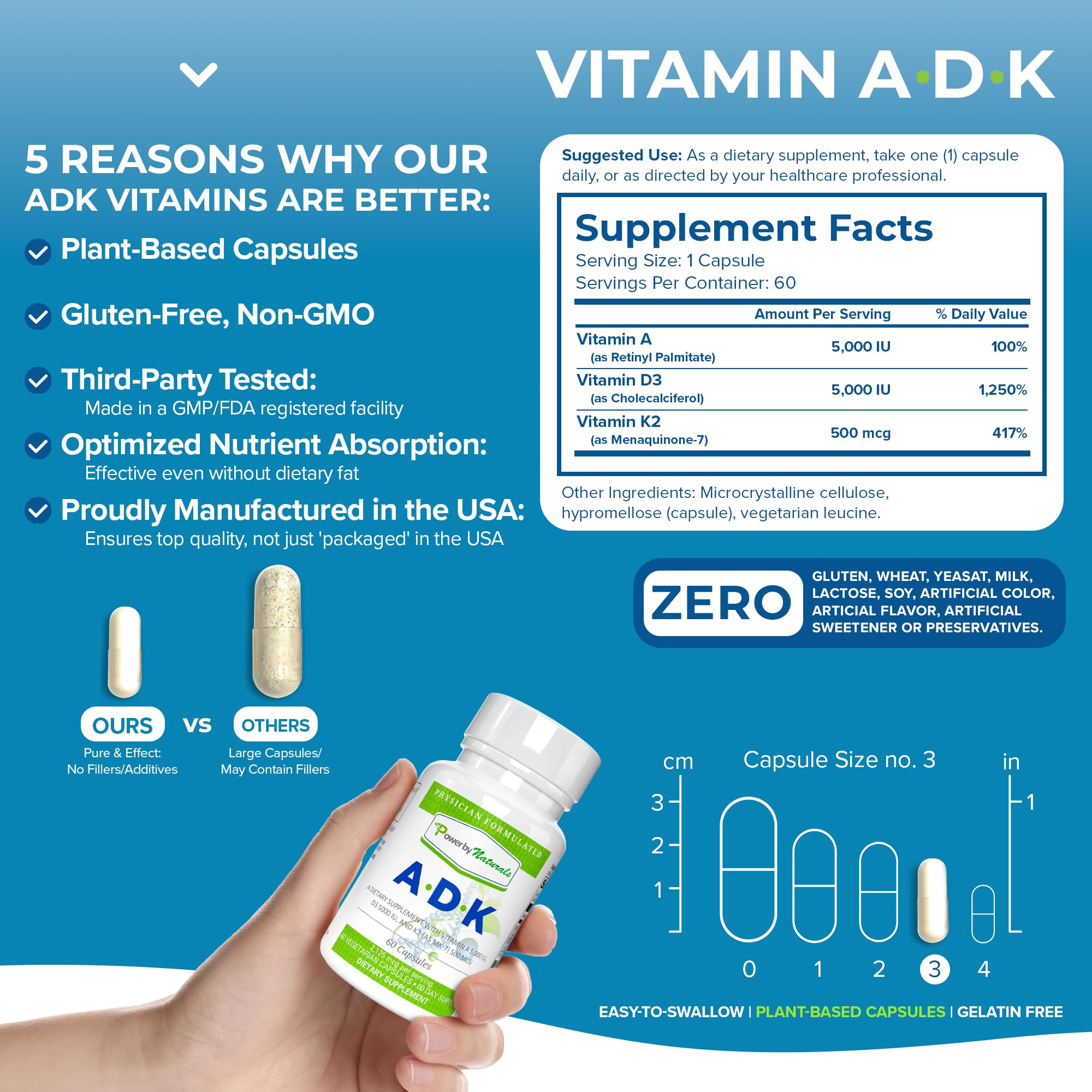Power By Naturals ADK – emballage carton affichant les informations produit.