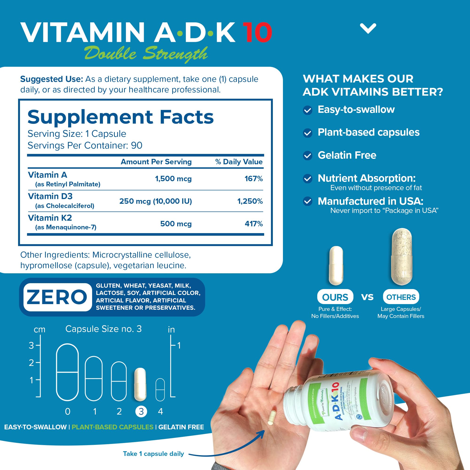 Power By Naturals ADK10 - pack de deux boîtes pour six mois d'approvisionnement.