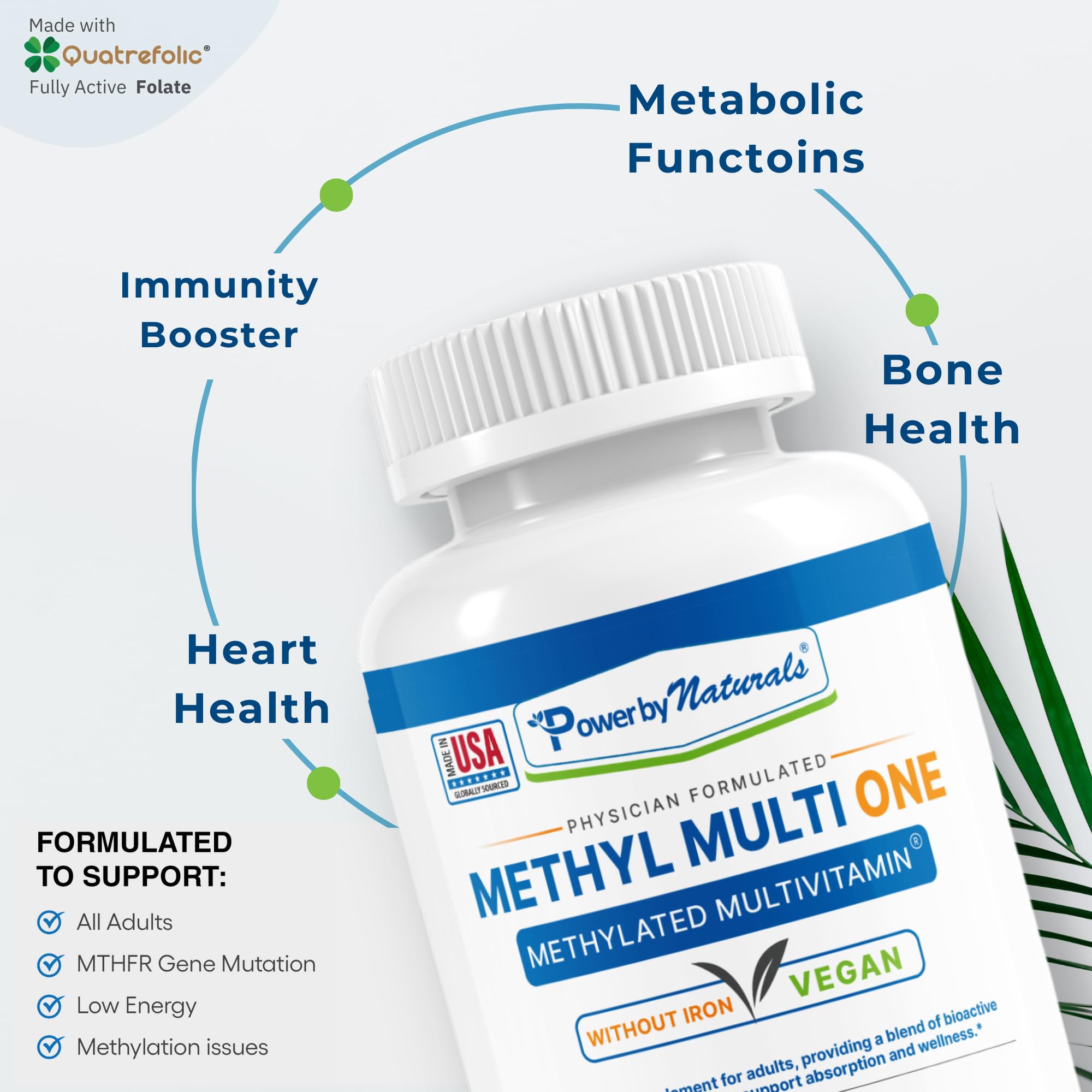 Power By Naturals Methyl Multi One – boite-front présente la marque et l'emballage sûr.