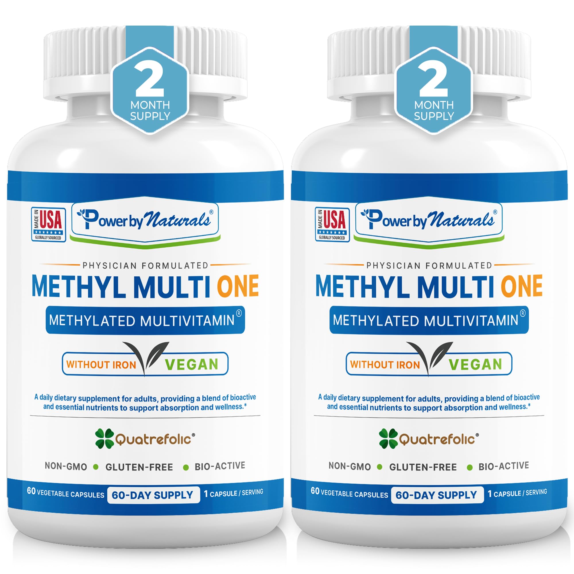 Power By Naturals Methyl Multi One — bouteille de 60 capsules pour énergie quotidienne.