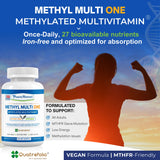 Power By Naturals Methyl Multi One — étiquette produit affichant les actifs et avantages.