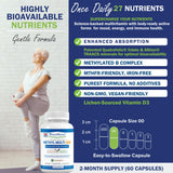 Power By Naturals Methyl Multi One – etiquette recto montrant 60 capsules adaptées végétariennes.