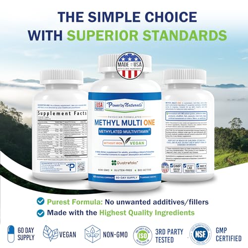 Power By Naturals Methyl Multi One – schéma d'usage simple montrant une capsule par jour.