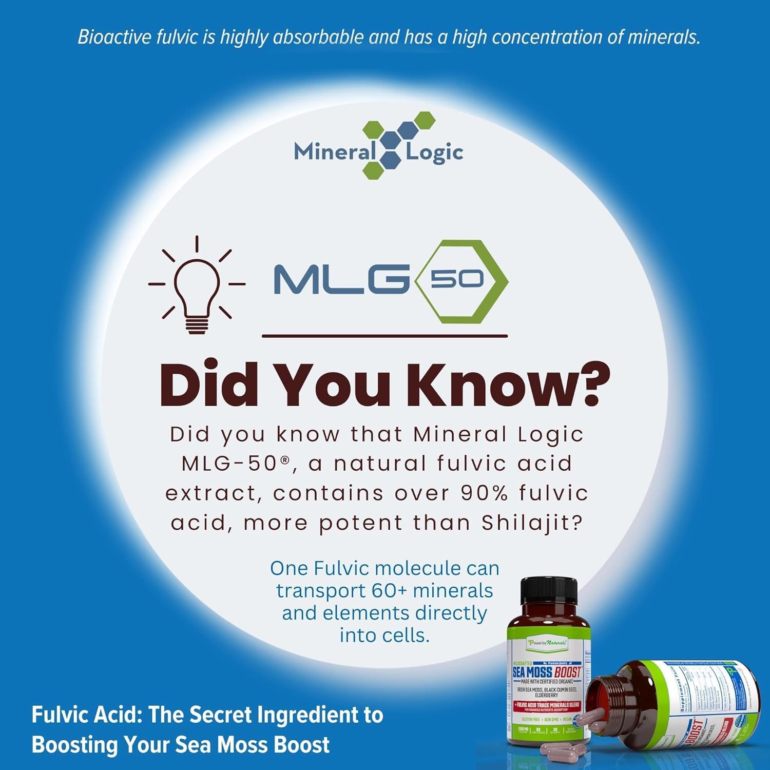 Power By Naturals Sea Moss Avancé minéraux essentiels pour l’équilibre nutritionnel.