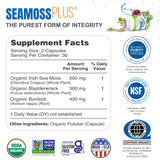 Ingrédients Sea Moss Plus montrant les composants clés et leur association.