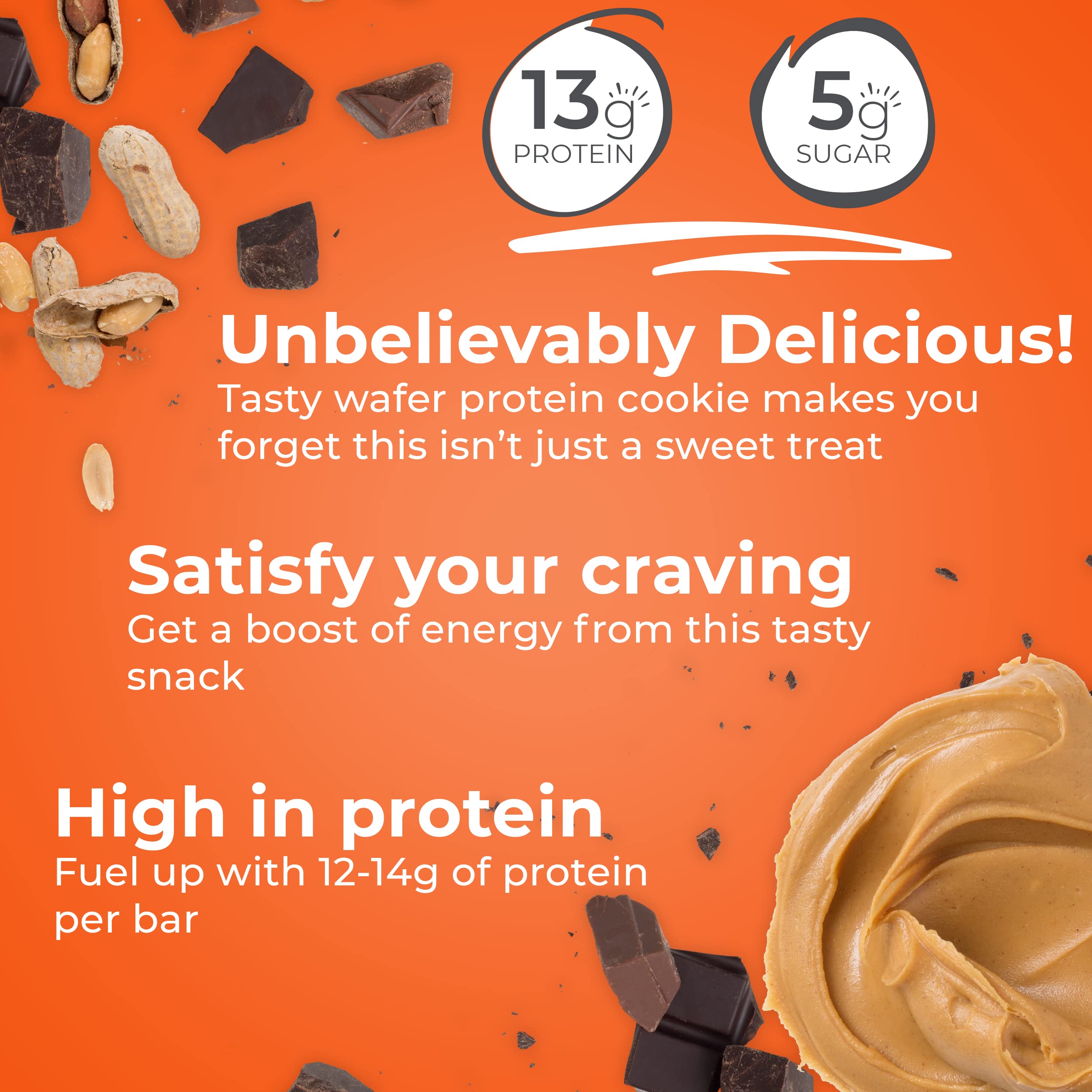 Power Crunch barre protéinée beurre cacahuète fudge, goût irrésistible pour emporter