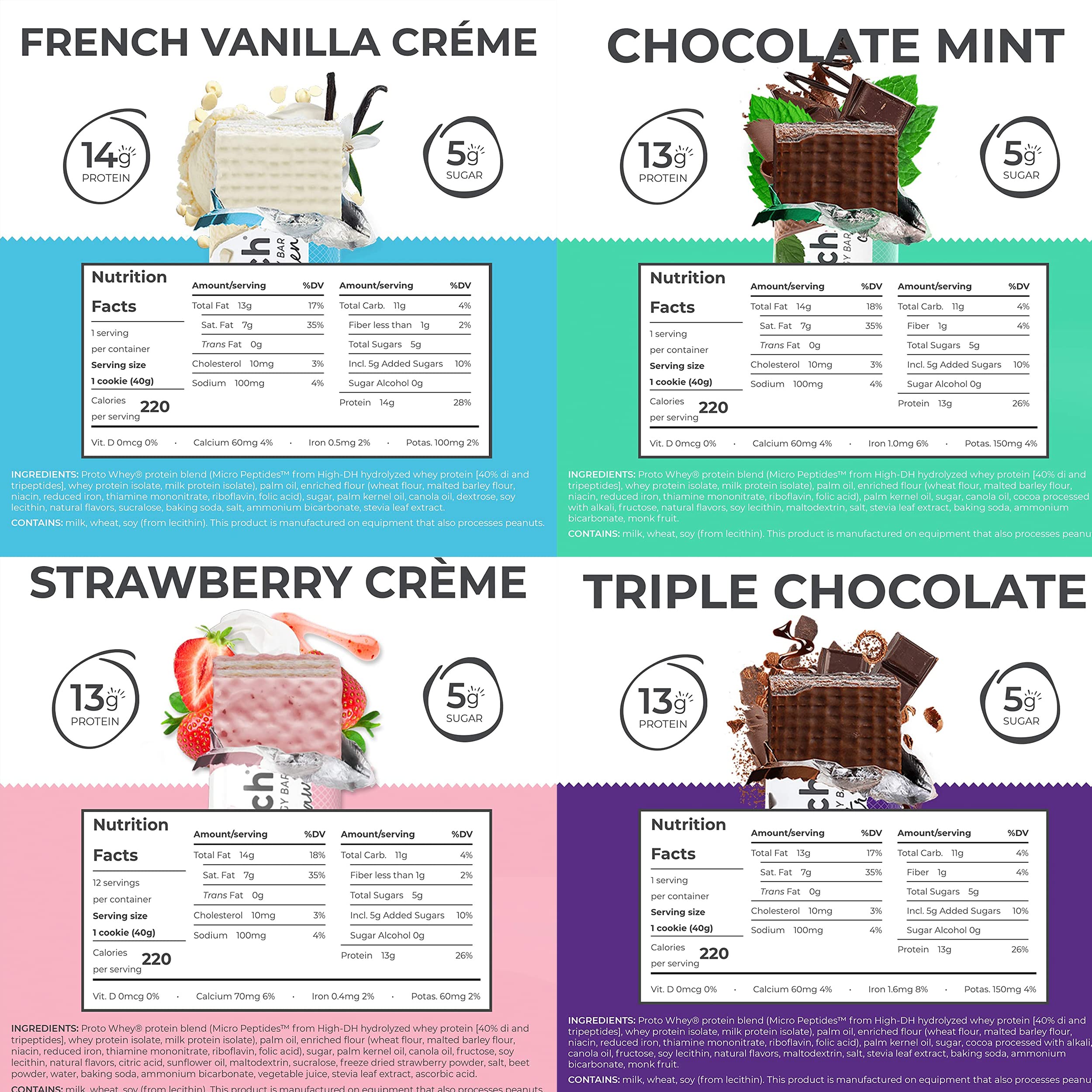 Power Crunch variétés – ensemble prêt à goûter différentes saveurs.