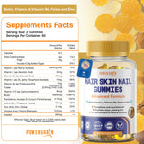 Power Grain Gummies gros-plan sur la biotine, idéal pour cheveux et ongles.