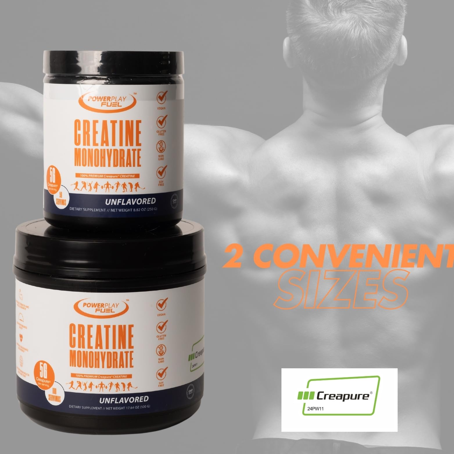 POWER PLAY FUEL Créatine Monohydrate – étiquette claire sans additifs artificiels.