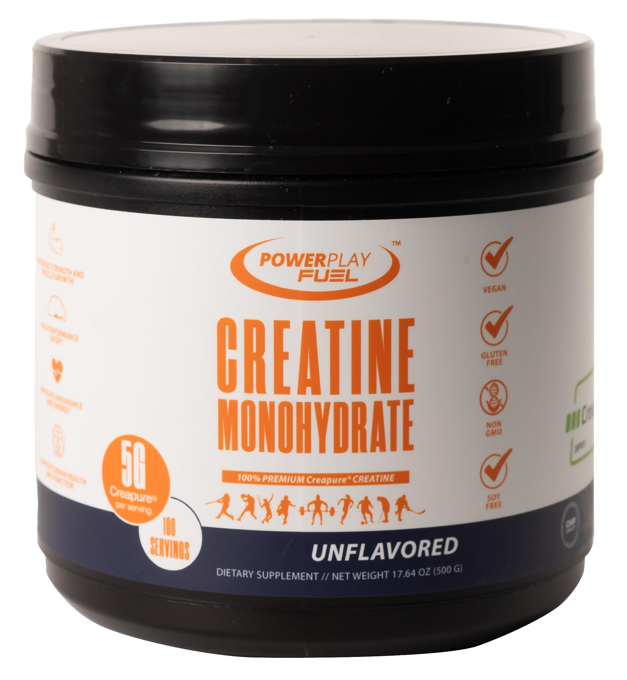 POWER PLAY FUEL Créatine Monohydrate – poudre sans arôme prête pour l'entraînement et récupération.