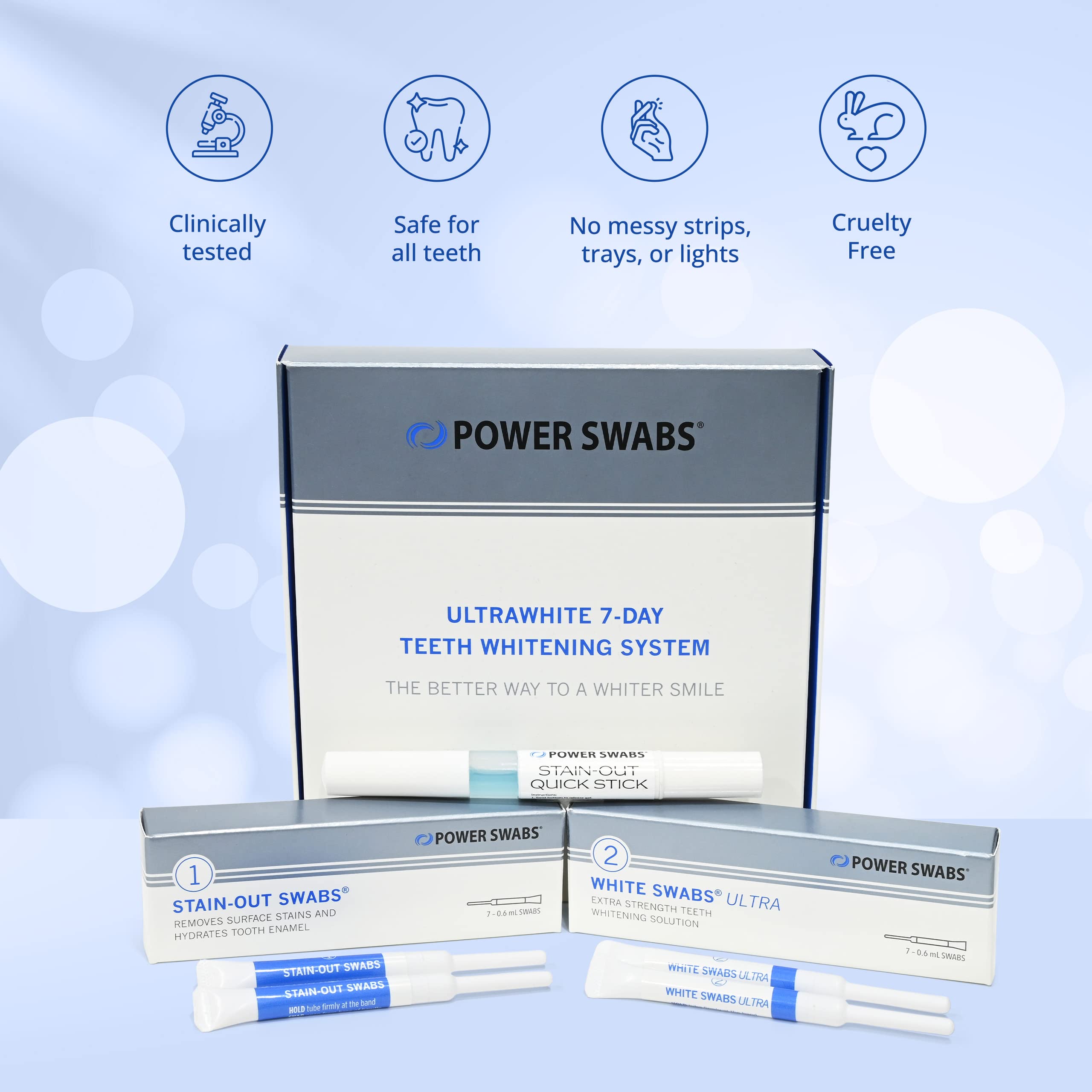 Power Swabs dents sans sensibilité: convient à tous les types de dents.