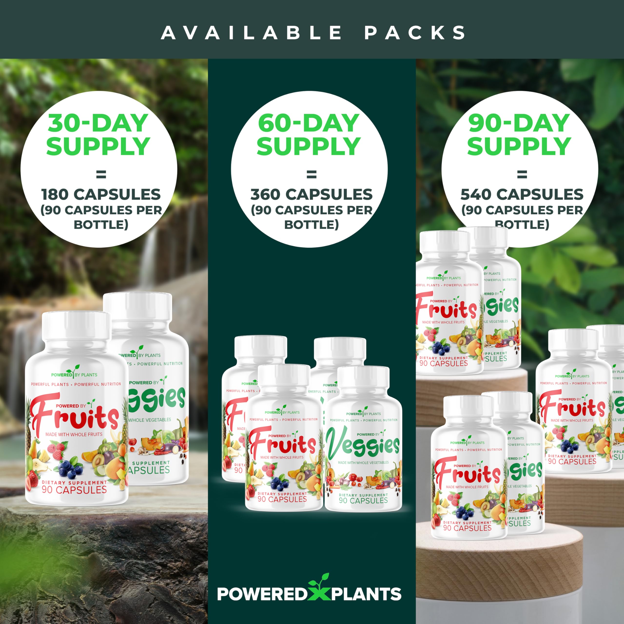 POWERED X PLANTS formulation vegan sans OGM et sans gluten.