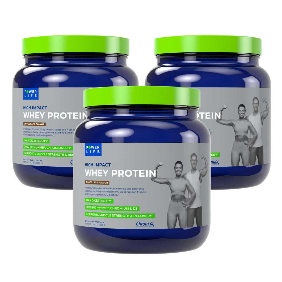 POWERLIFE Protéine Whey Haute Impact, bouteille prête à mélanger après l'entraînement.