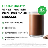 POWERLIFE Protéine Whey Haute Impact, étiquette mettant en avant 3000 mg de HMB.