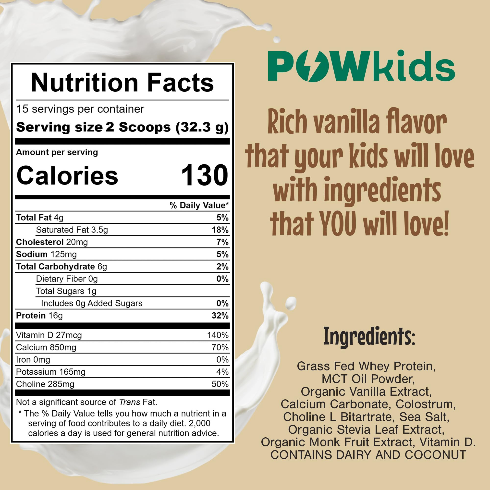 POWkids emballage vanille attractif pour repas rapide