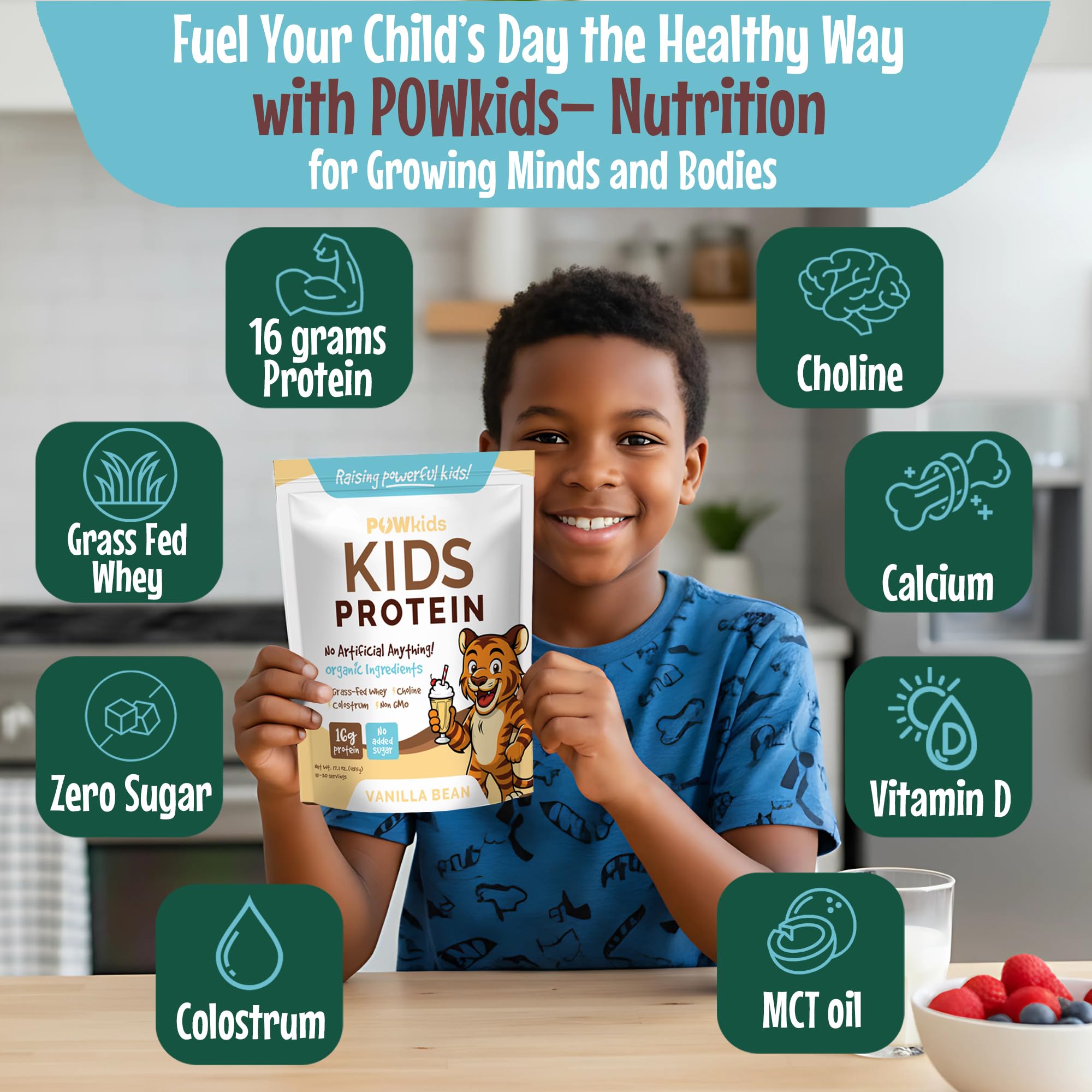 POWkids ingrédients biologiques vanille pour collation saine