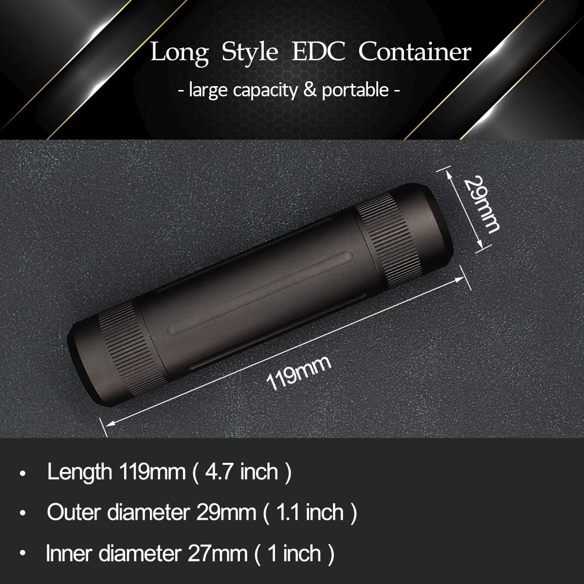 PPFISH EDC étui alu étanche usage extérieur — idéal pour voyage et camping.