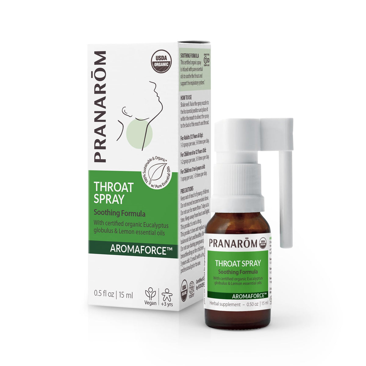 Pranarom Aromaforce Spray Gorge - bouteille pratique pour un usage naturel au quotidien.