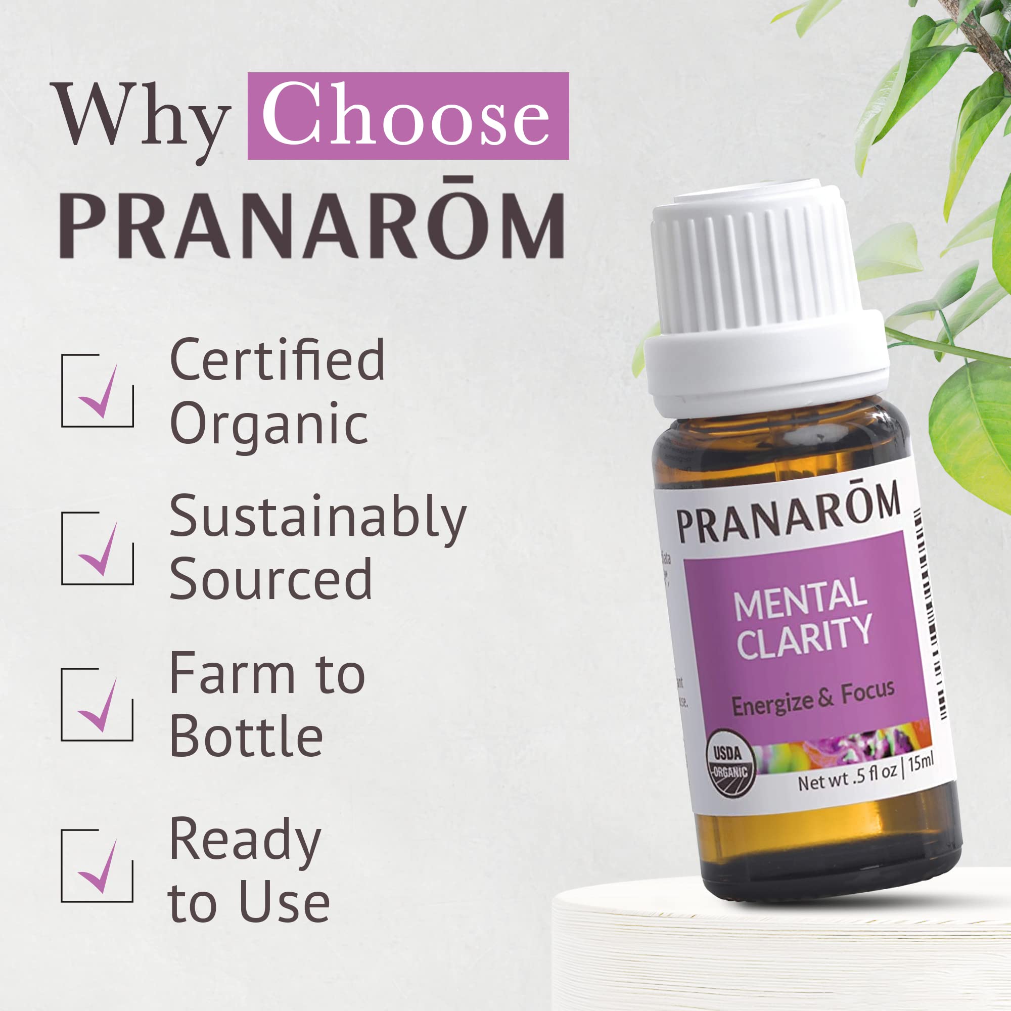 Composition naturelle Pranarom sans additifs ni conservateurs.