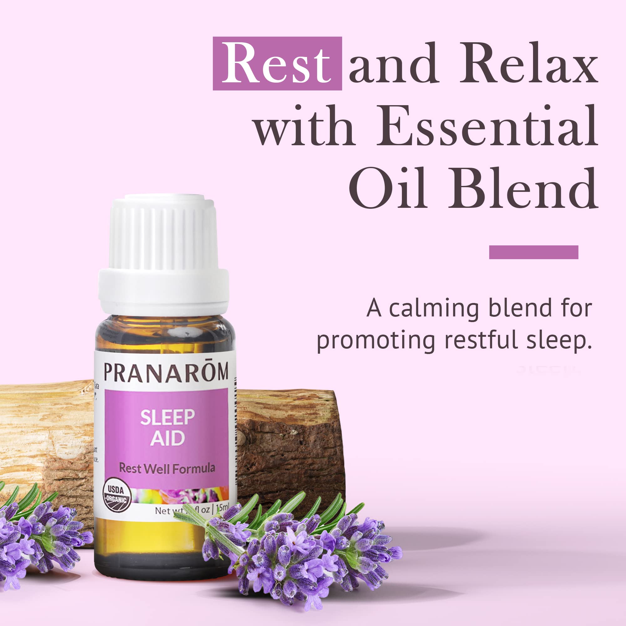 Pranarom Sleep Aid — diffusion douce illustrée par une prise d'arôme frais.