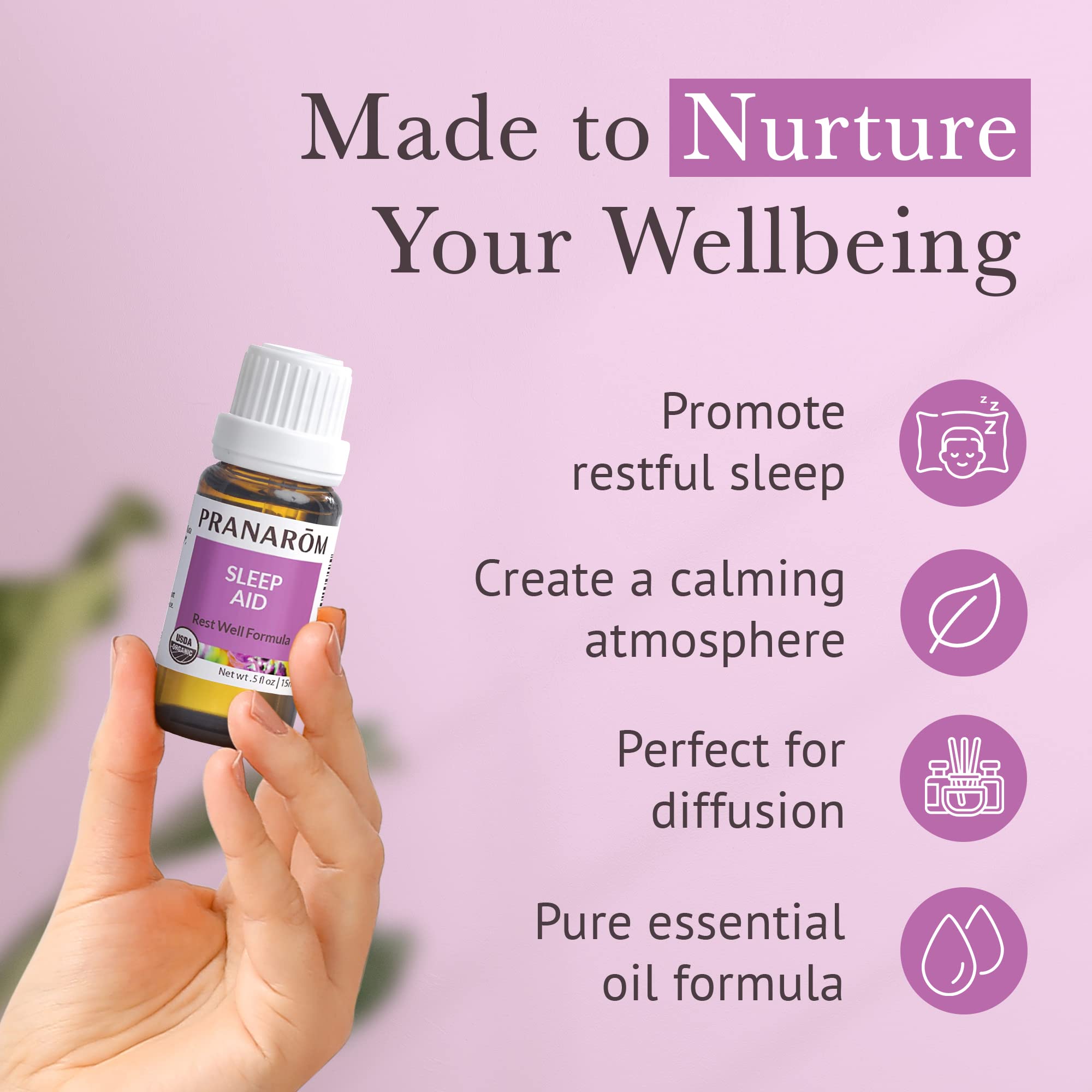 Diffusion domestique PRANAROM Sleep Aid pour créer une ambiance nocturne.