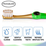 Brosse PRASBURR pour usage quotidien, routine agréable et engageante.
