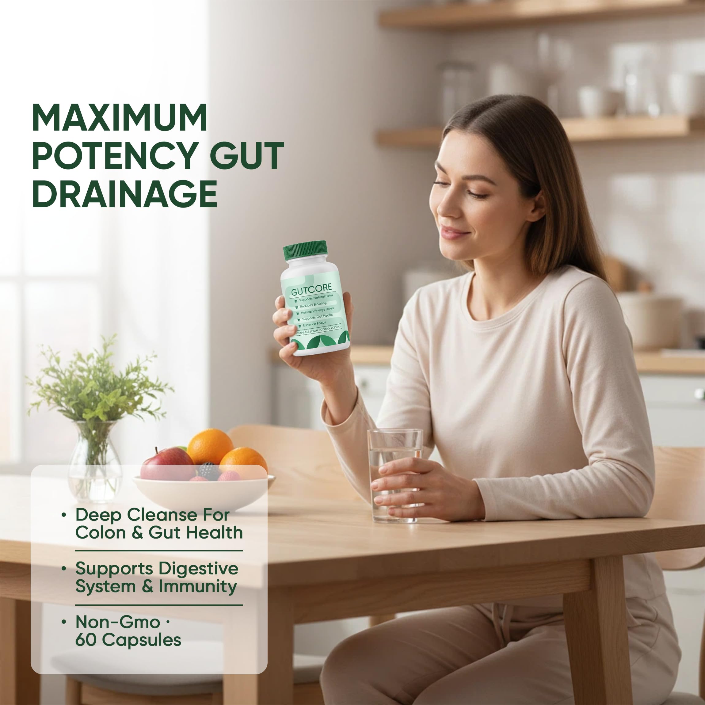 PRCYZO GutCore capules-inuline-fenouil soutiennent la digestion et le bien-être intestinal
