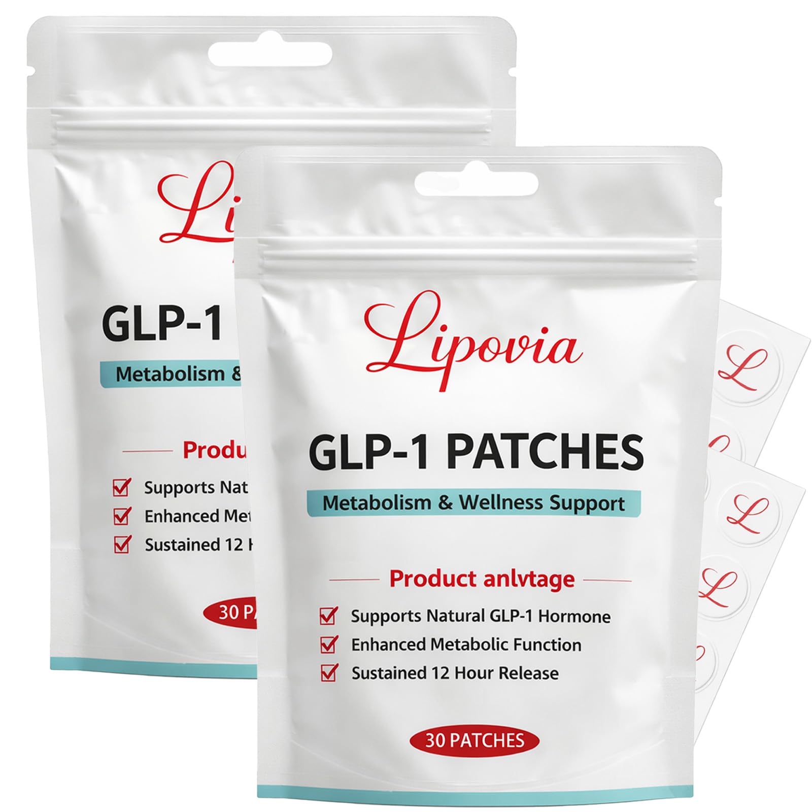 Lipovia patches emballage élégant prêt pour 60 jours d utilisation naturelle