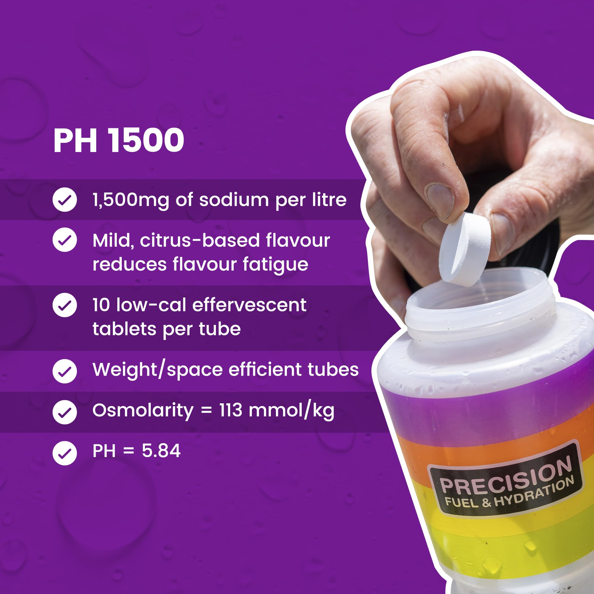 Boîte violet Precision Hydration, emballage pratique pour le sport